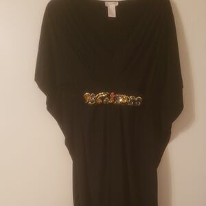 Monroe & Main Elegant Black Dress/Embellished Empire Waist Size L